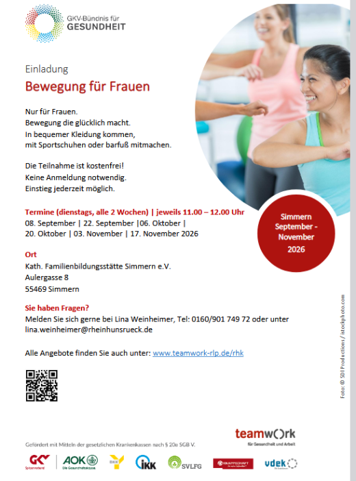 Bewegung für Frauen Flyer Bewegung für Frauen