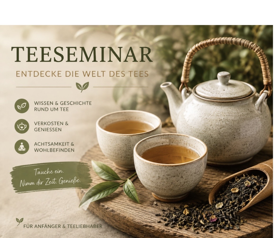Man sieht eine Teekanne mit 2 Teetassen gefüllt auf einem Holztisch